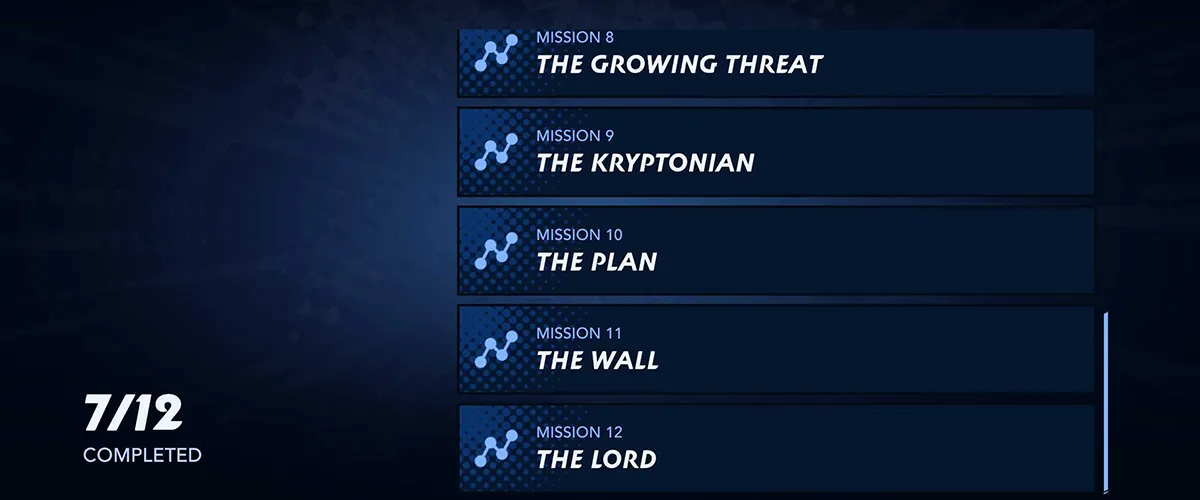 New Prologue missions list - Missions 8 through 12, from The Growing Threat to The Lord